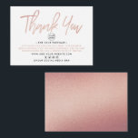 Modern Rose Gold Foil Script Business Thank You Enclosure Card<br><div class="desc">Easily personalise these thank you cards with your logo and wording by using the "personalise this template" section or click the "customise further" link to change the font styles, colours and layout to suite. There is also room on the back of the card to add more wording or a photo...</div>
