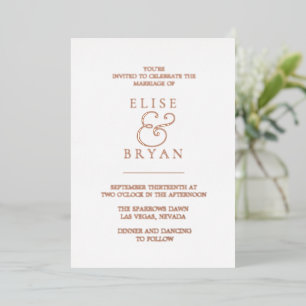Modern Rose Gold Foil White & Blush Wedding