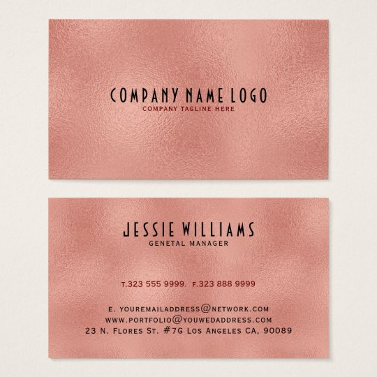 Modern Rose-Gold Frosted Glass Texture Business Card