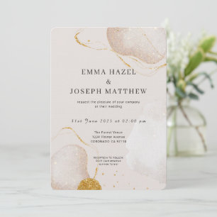 Modern rose gold glam Wedding Invitation