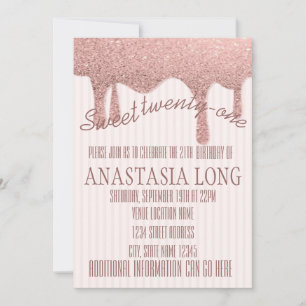Modern Rose Gold Glitery Save The Date