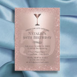 Modern Rose Gold Glitter 50th Birthday Cocktail Invitation<br><div class="desc">Modern Rose Gold Glitter 50th Birthday Cocktail Party Invitations.</div>