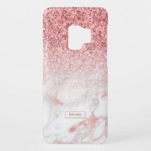 Modern rose-gold glitter and marble ombre Case-Mate samsung galaxy s9 case