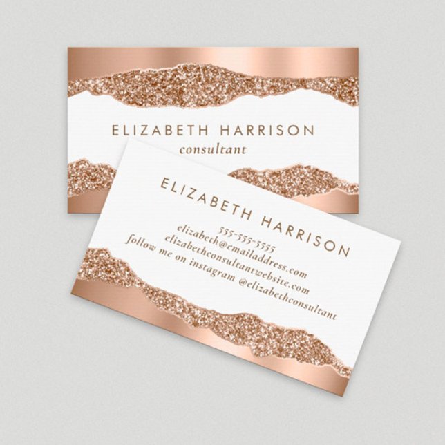 Modern Rose Gold Glitter Business Card (Creator Uploaded)