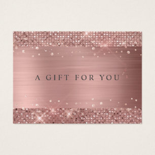 Modern Rose Gold Glitter Gift Certificate