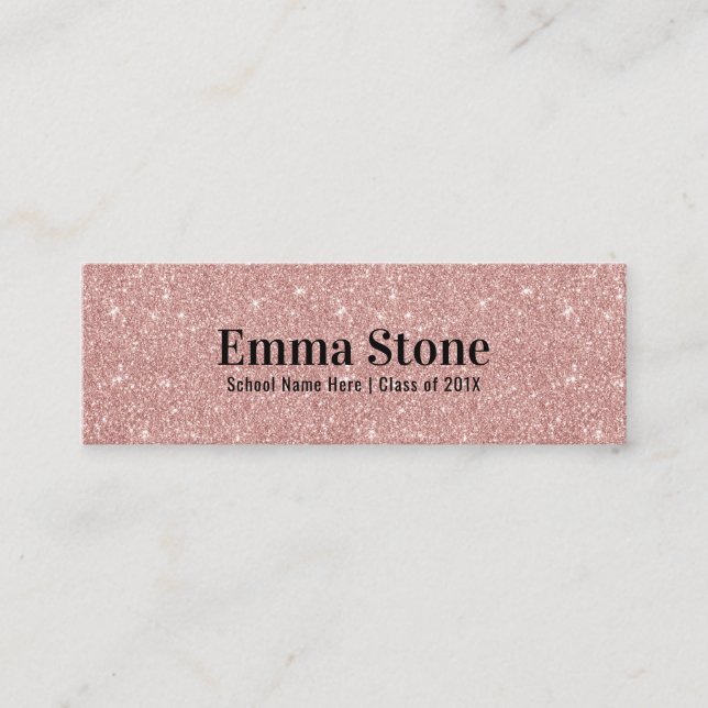 Modern Rose Gold Glitter Graduation Name Insert (Front)