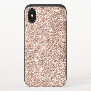 Modern Rose Gold Glitter iPhone X Slider Case