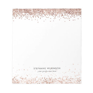 Modern Rose Gold Glitter Notepad