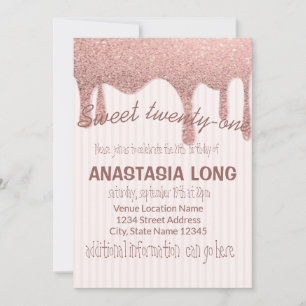 Modern Rose Gold Glitter  Save The Date