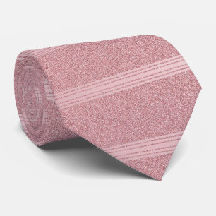 Modern Rose Gold Glitter Striped Elegant Pattern Tie