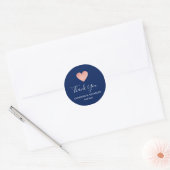 Modern Rose Gold Heart Navy Blue Wedding Seals (Envelope)