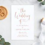 Modern Rose Gold Heart Script Wedding Ceremony<br><div class="desc">Modern wedding ceremony sheet programs feature a stylish rose gold typography design with chic calligraphy script and a heart accent. The simple and elegant custom text that can be personalised for your bridal party, ceremony information, and thank you message. Note: these text weight paper programs arrive flat and require folding...</div>
