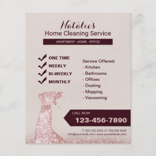 Modern Rose Gold Home Cleaning House Keeping Flyer