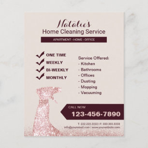 Modern Rose Gold Home Cleaning House Keeping Flyer