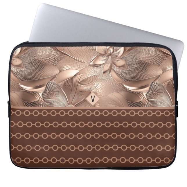 Modern Rose Gold Laptop Sleeve (Front)