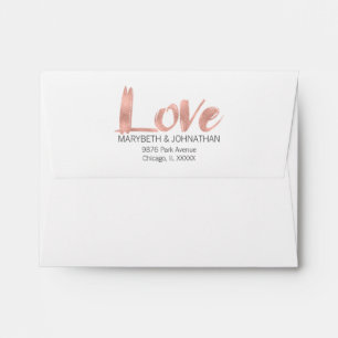 Modern Rose Gold Love Wedding A2 Envelope