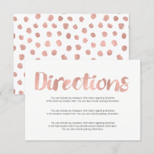 Modern Rose Gold Love Wedding Directions Card