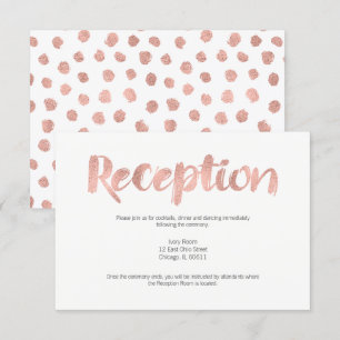 Modern Rose Gold Love Wedding Reception Card