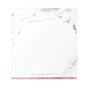 Modern rose gold marble personalised Stationery Notepad