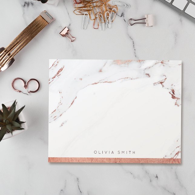 Modern rose gold marble personalised Stationery Thank You Card (Modern rose gold marble personalized Stationery Thank You Card)