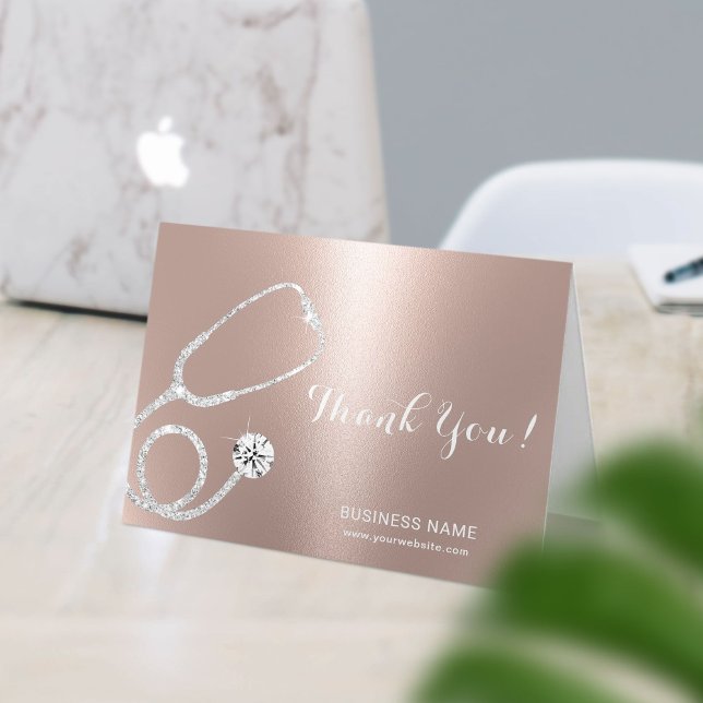 Modern Rose Gold Medical Theme Thank You (Creator Uploaded)
