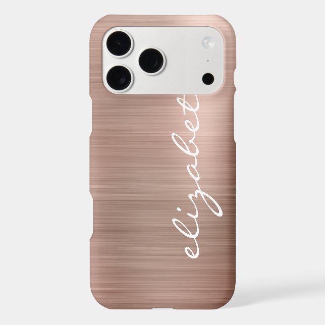 Modern Rose Gold Metallic Personalised Script (Back)