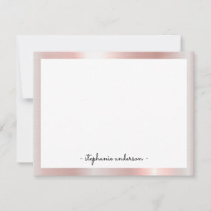 Modern Rose Gold Personalised Stationery Card
