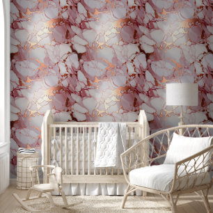 Modern Rose Gold Pink Marble Wallpaper