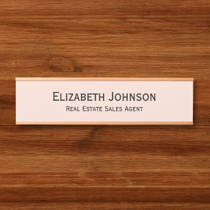 Modern Rose Gold Professional Business Office Door Sign