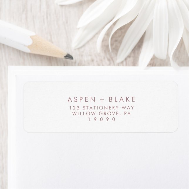Modern Rose Gold Script Return Address Label (Insitu)