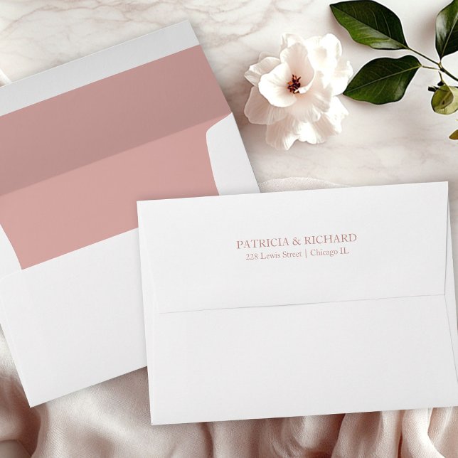 Modern Rose Gold Script Wedding Invitation Envelop Envelope (Creator Uploaded)