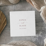 Modern Rose Gold Script Wedding Napkins<br><div class="desc">These modern rose gold script wedding paper napkins are perfect for a minimalist wedding reception. The simple blush pink rose gold colour design features unique industrial lettering typography with modern boho style. Customisable in any colour. Keep the design minimal and elegant, as is, or personalise it by adding your own...</div>