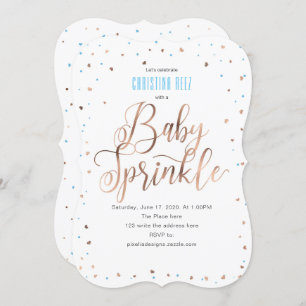 Modern, Rose gold, Simple, Sprinkle with Love, Invitation