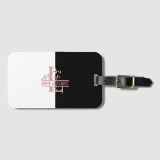 Modern Rose Gold Split Custom Monogram L Luggage Tag