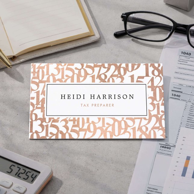 Modern Rose Gold Tax Preparer Business Card (Creator Uploaded)