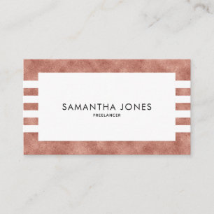 Modern Rose Gold Texture Stripes Freelancer Business Card