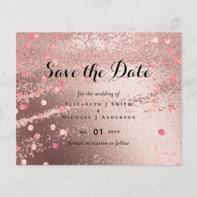 Modern Rose Gold Trendy Budget Wedding (Front)