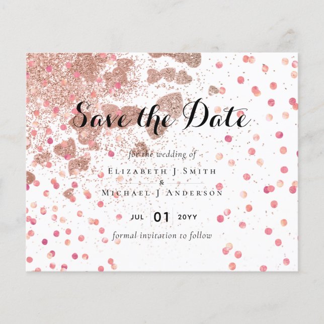 Modern Rose Gold Trendy Budget Wedding (Front)