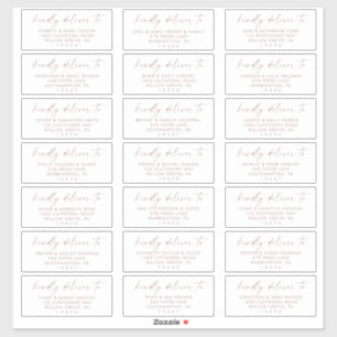 Modern Rose Gold Wedding Guest Address Labels
