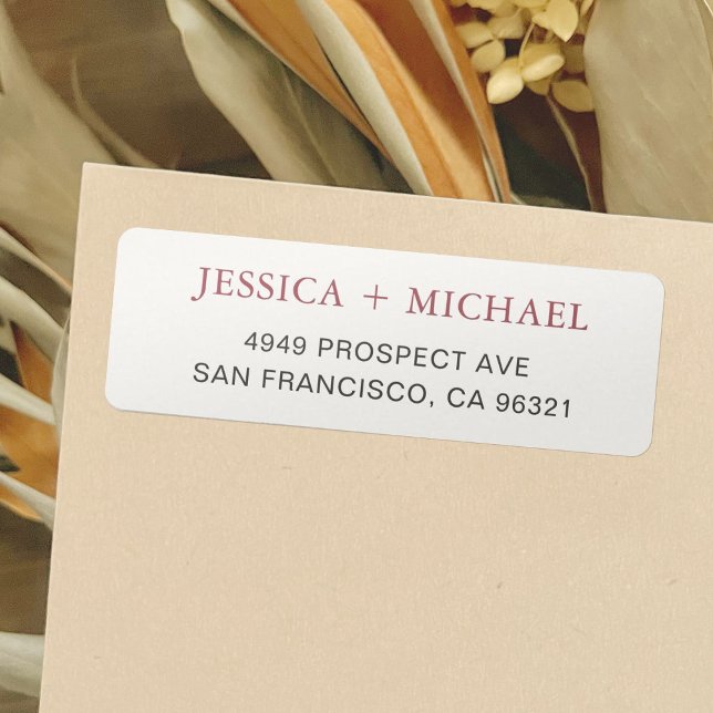 Modern Rose Gold Wedding Return Address Return Address Label (Creator Uploaded)
