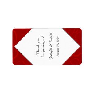 Modern Rose in Red Wedding Lip Balm Label