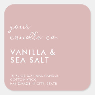 Modern Rose Minimalist Candle Label