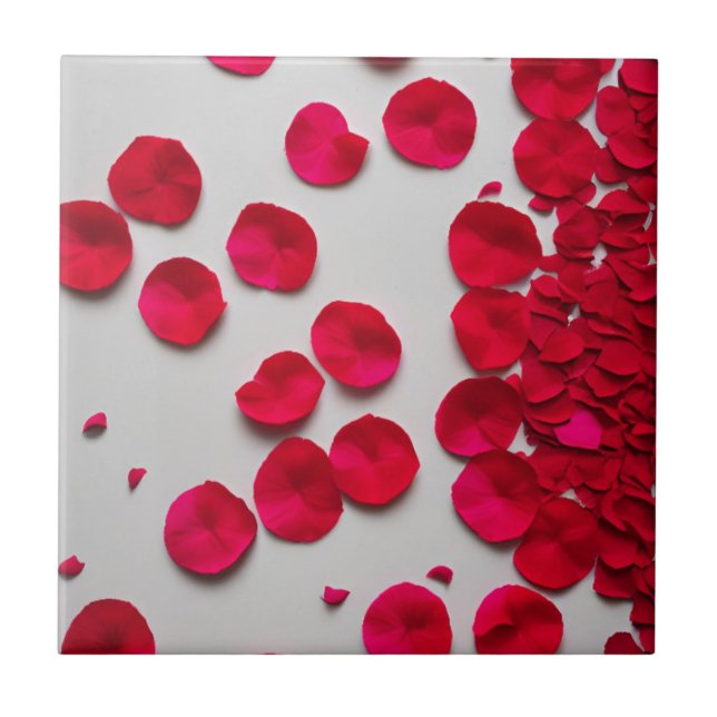 Modern Rose Petals Ceramic Tile (Front)