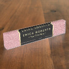 Modern Rose Pink Glitter Elegant Black Label