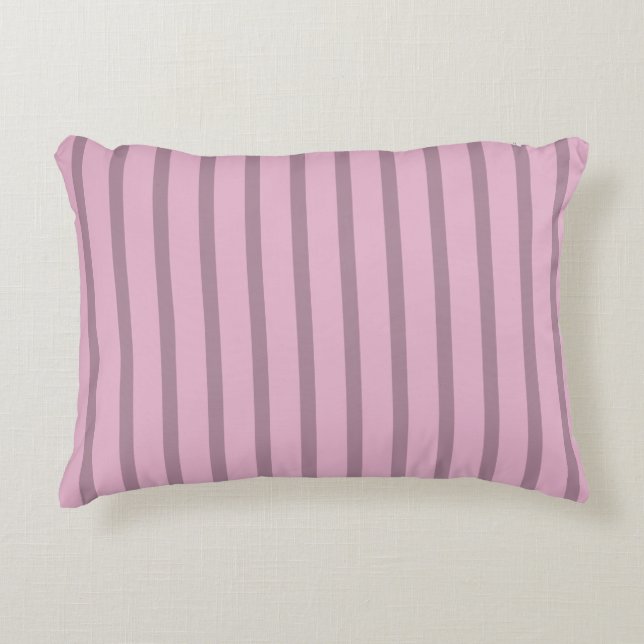 Modern Rose Pink Striped Decorative Cushion (Front)