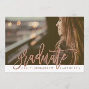 Modern Rose Typography   Photo for the Graduate Invitation