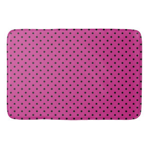Modern Rose Violet and Black Dots Bath Mat