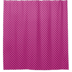 Modern Rose Violet and Black Dots Shower Curtain