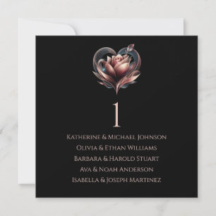 Modern Rose with Heart-Wedding Seating Chart- Invitation