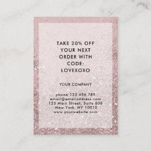 Modern Rosegold Glitter Discount Card